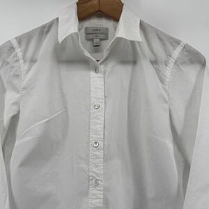 J.Crew Women's 2 Shirt White Tailored Cotton Button Down Long Sleeve Blouse Si